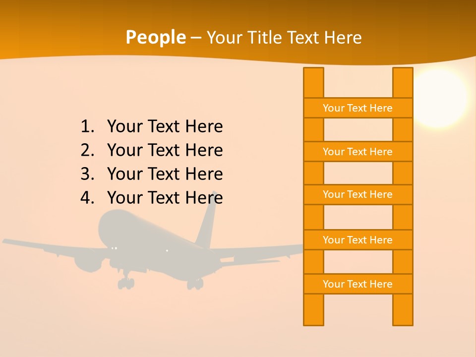 Aircraft Landing At Sunset PowerPoint Template