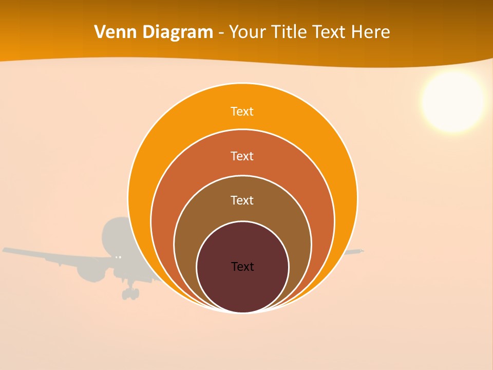 Aircraft Landing At Sunset PowerPoint Template