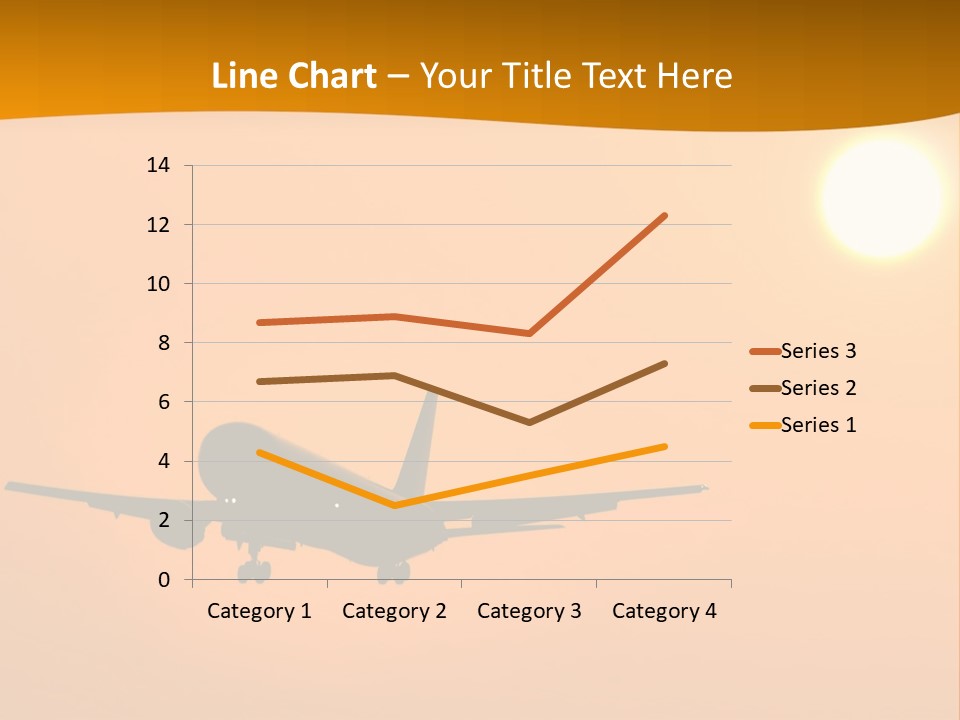 Aircraft Landing At Sunset PowerPoint Template