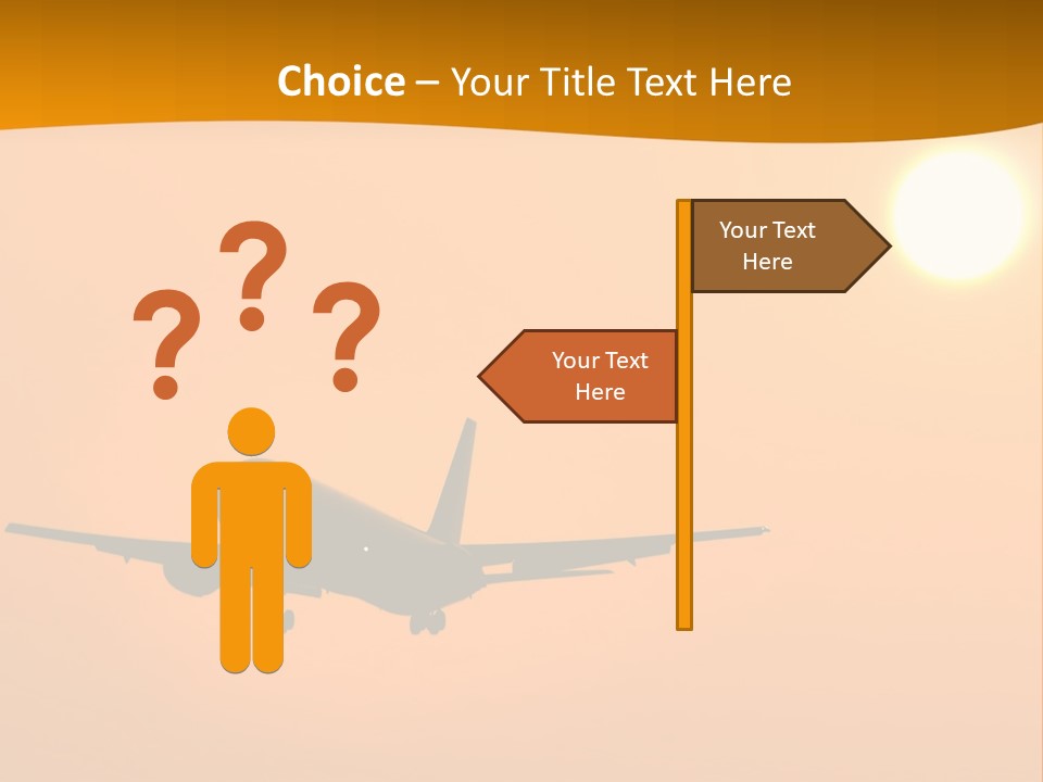 Aircraft Landing At Sunset PowerPoint Template