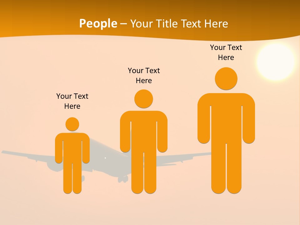 Aircraft Landing At Sunset PowerPoint Template