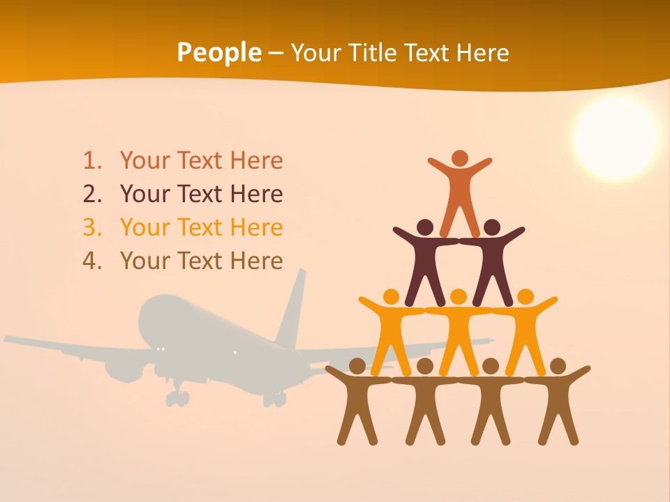 Aircraft Landing At Sunset PowerPoint Template