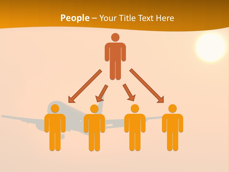 Aircraft Landing At Sunset PowerPoint Template