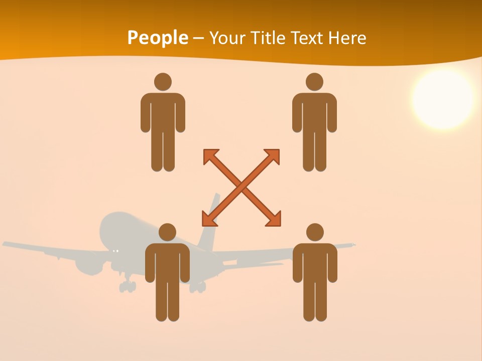 Aircraft Landing At Sunset PowerPoint Template