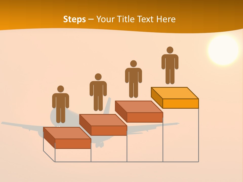 Aircraft Landing At Sunset PowerPoint Template