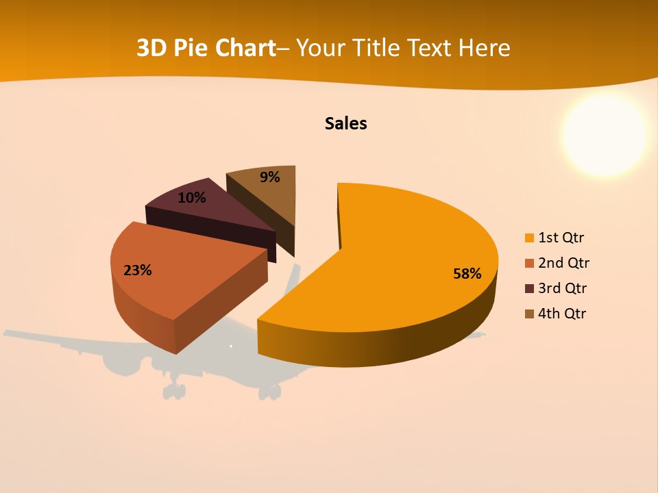 Aircraft Landing At Sunset PowerPoint Template