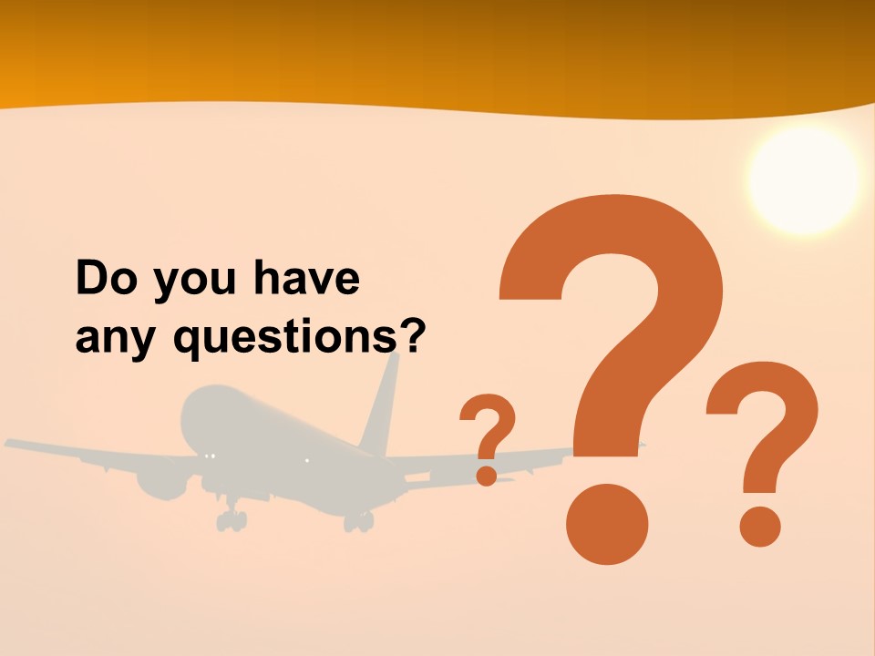 Aircraft Landing At Sunset PowerPoint Template