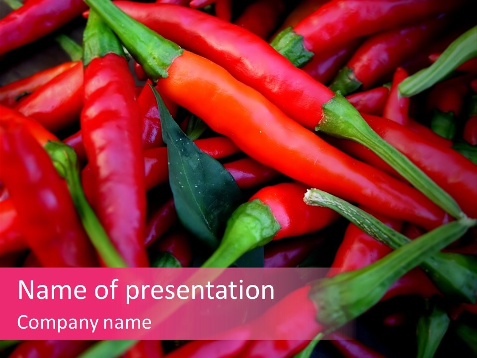 Red Peppers At Farmers Market PowerPoint Template
