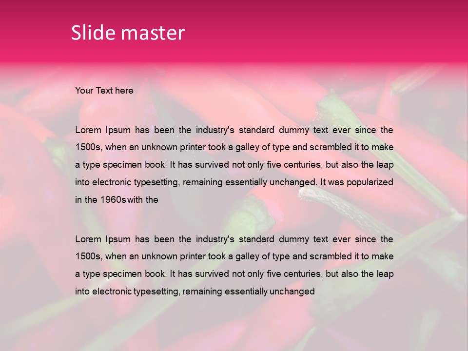 Red Peppers At Farmers Market PowerPoint Template