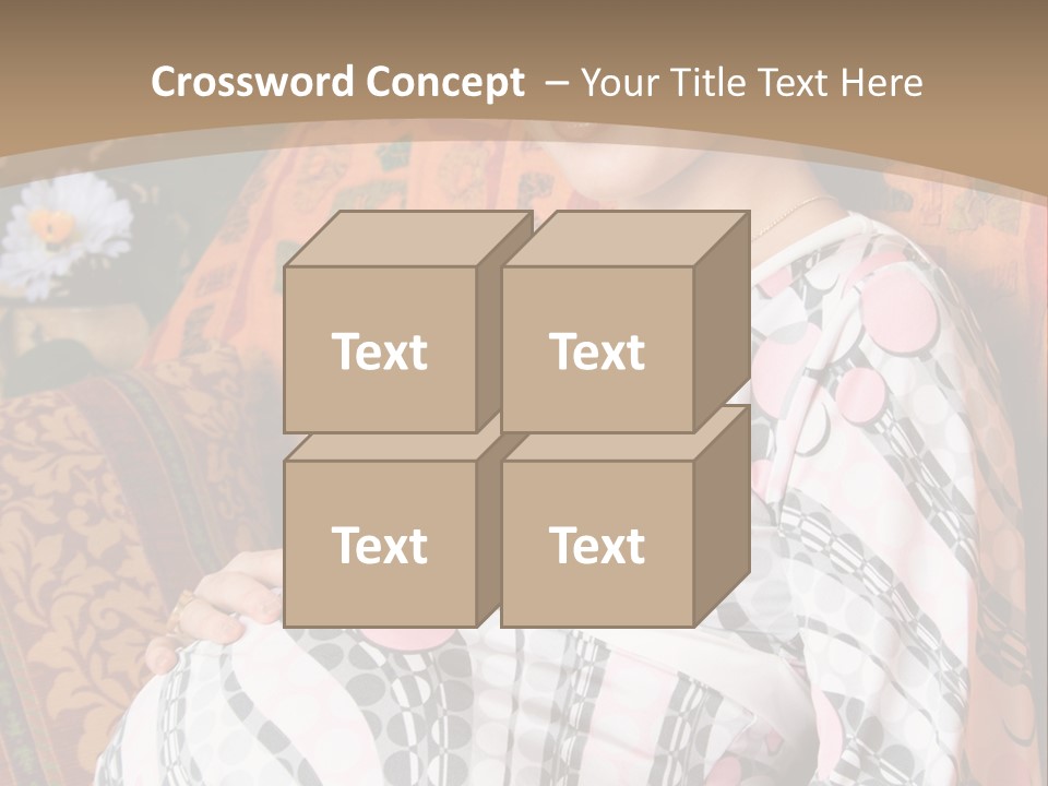 Happy Pregnancy Women Sitting On Sofa And Listing Photoalbum. PowerPoint Template