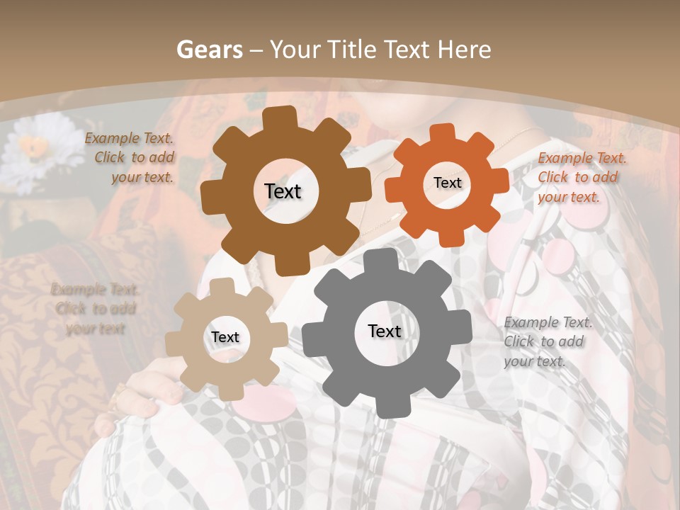 Happy Pregnancy Women Sitting On Sofa And Listing Photoalbum. PowerPoint Template