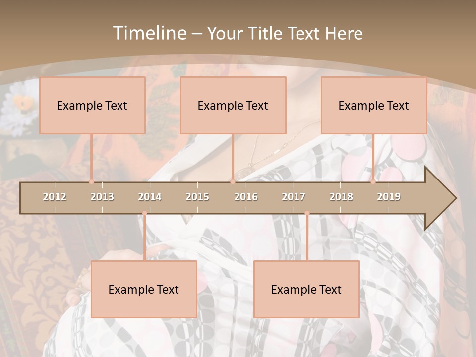 Happy Pregnancy Women Sitting On Sofa And Listing Photoalbum. PowerPoint Template