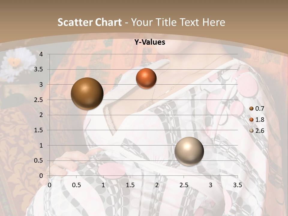 Happy Pregnancy Women Sitting On Sofa And Listing Photoalbum. PowerPoint Template