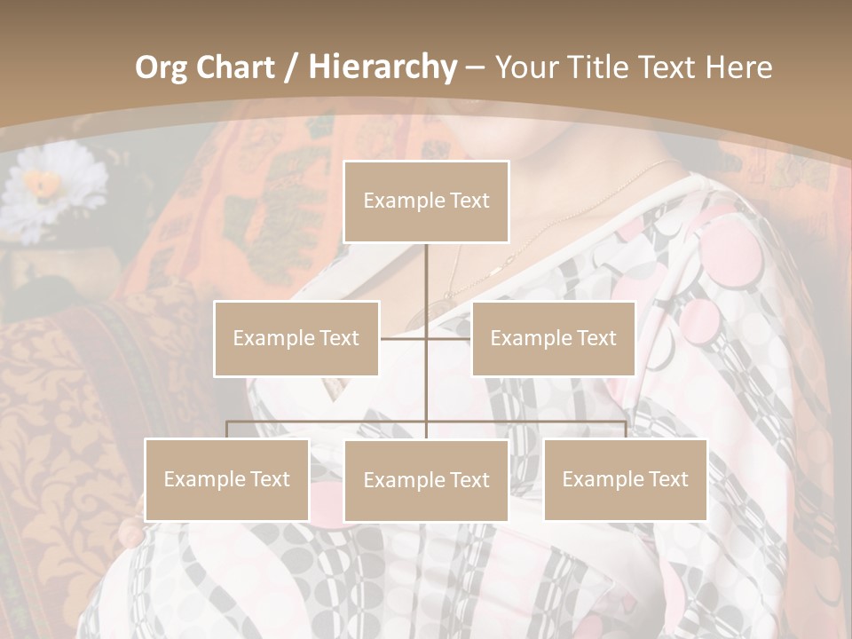 Happy Pregnancy Women Sitting On Sofa And Listing Photoalbum. PowerPoint Template