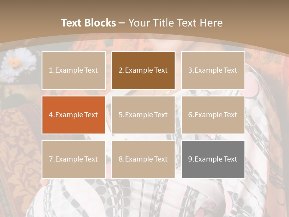 Happy Pregnancy Women Sitting On Sofa And Listing Photoalbum. PowerPoint Template