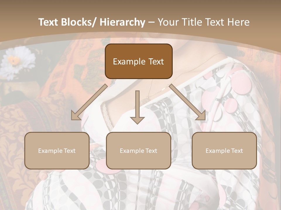 Happy Pregnancy Women Sitting On Sofa And Listing Photoalbum. PowerPoint Template