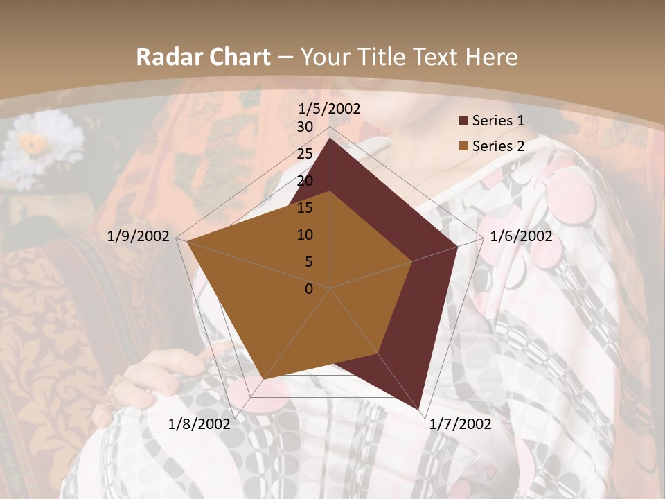 Happy Pregnancy Women Sitting On Sofa And Listing Photoalbum. PowerPoint Template