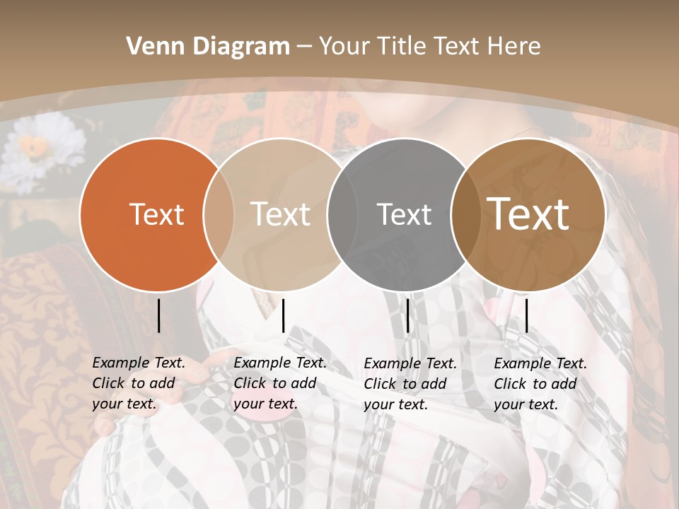 Happy Pregnancy Women Sitting On Sofa And Listing Photoalbum. PowerPoint Template