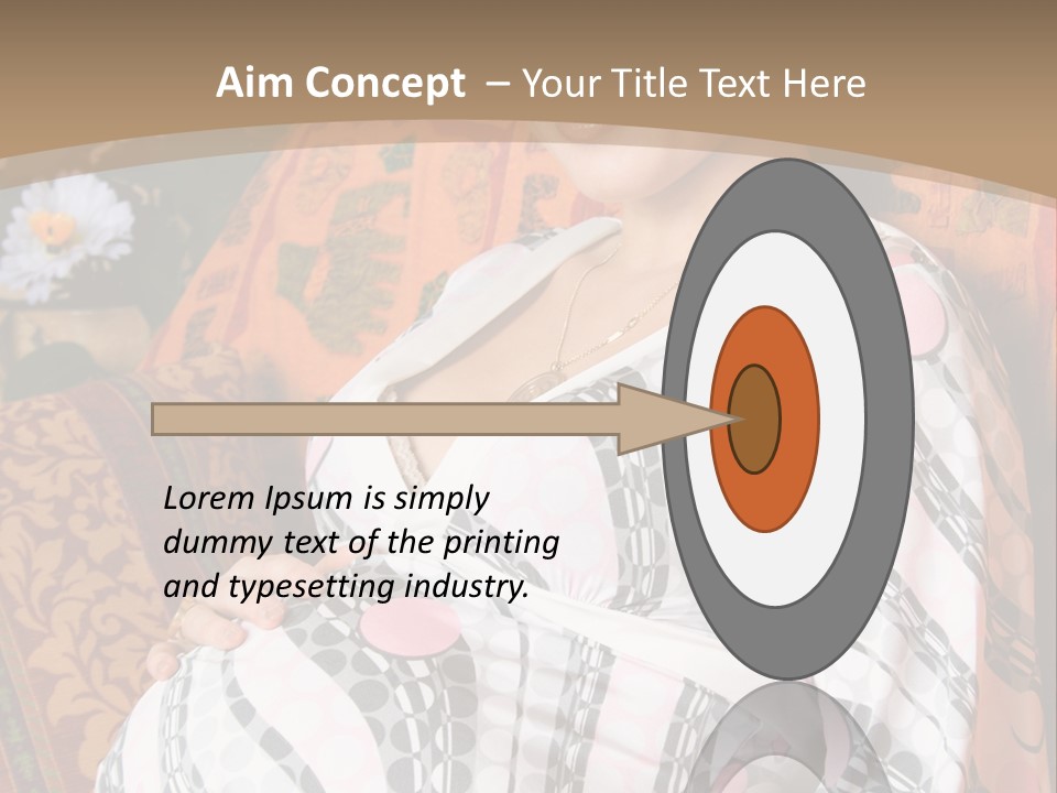 Happy Pregnancy Women Sitting On Sofa And Listing Photoalbum. PowerPoint Template