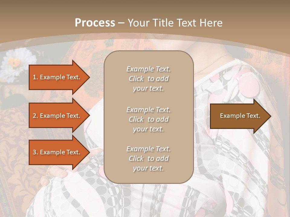 Happy Pregnancy Women Sitting On Sofa And Listing Photoalbum. PowerPoint Template