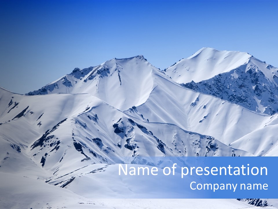 Snow Covered Beautiful Mountain Peaks PowerPoint Template