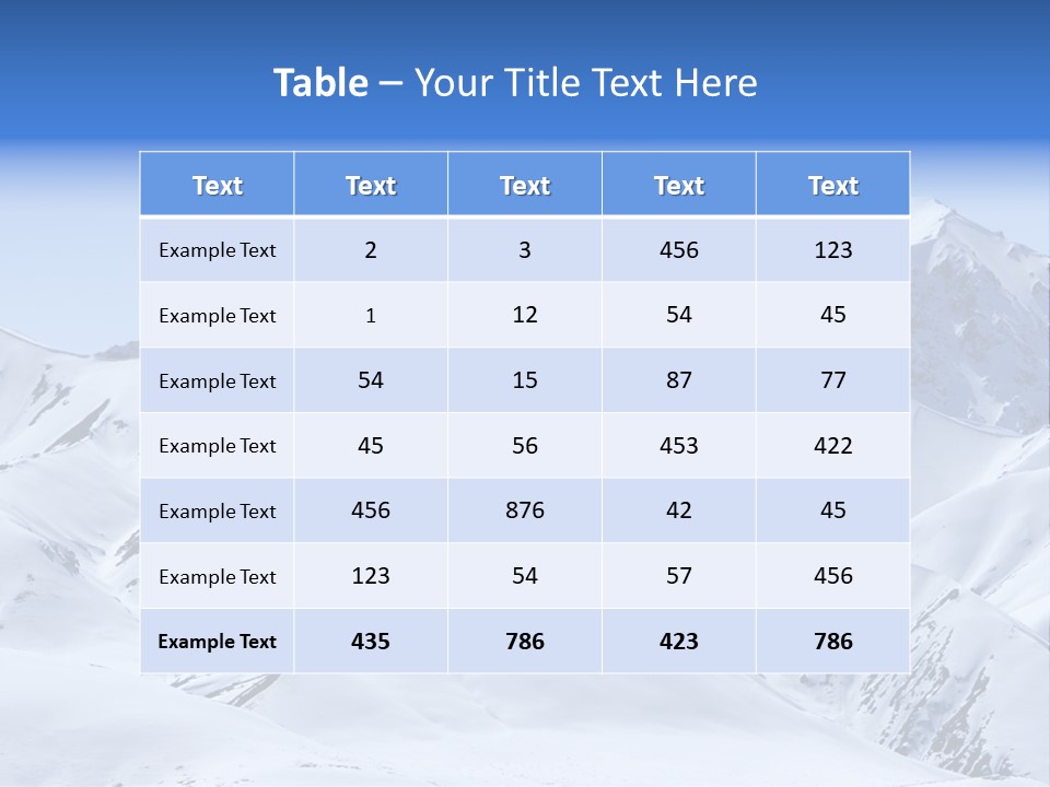 Snow Covered Beautiful Mountain Peaks PowerPoint Template