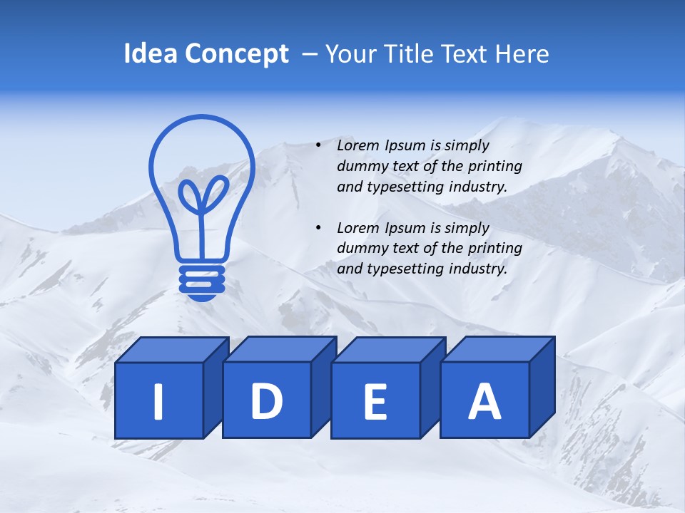 Snow Covered Beautiful Mountain Peaks PowerPoint Template