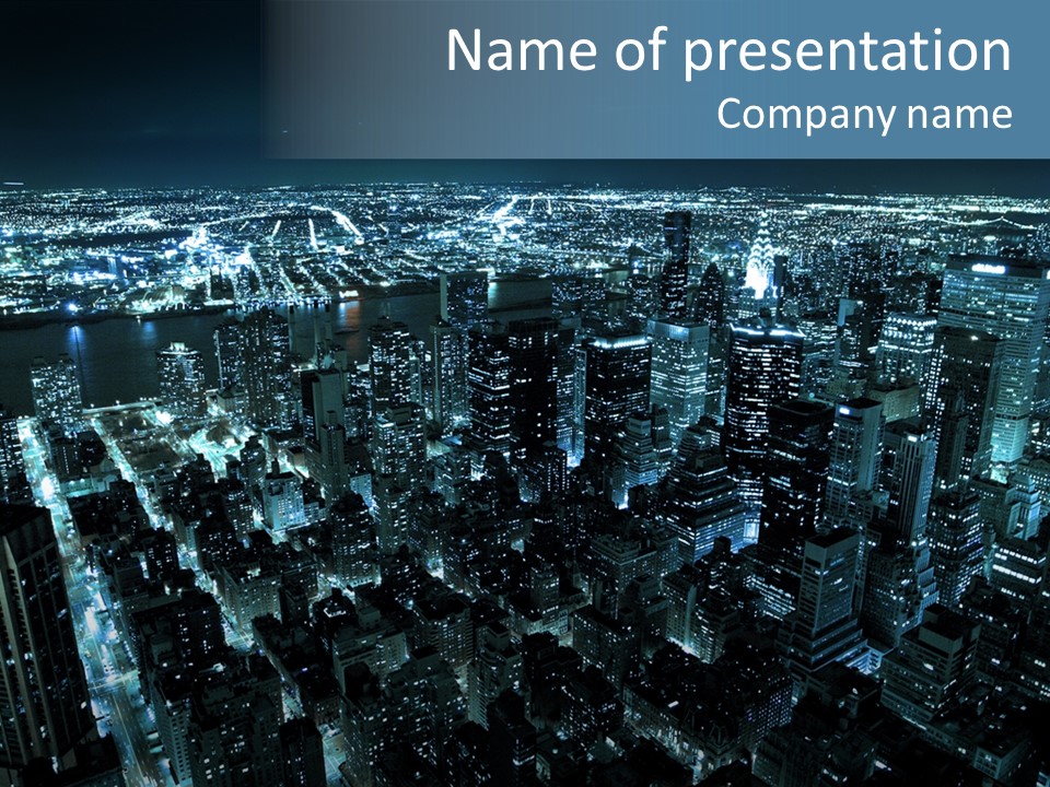 Downtown Manhattan - New York City - United States Of America PowerPoint Template