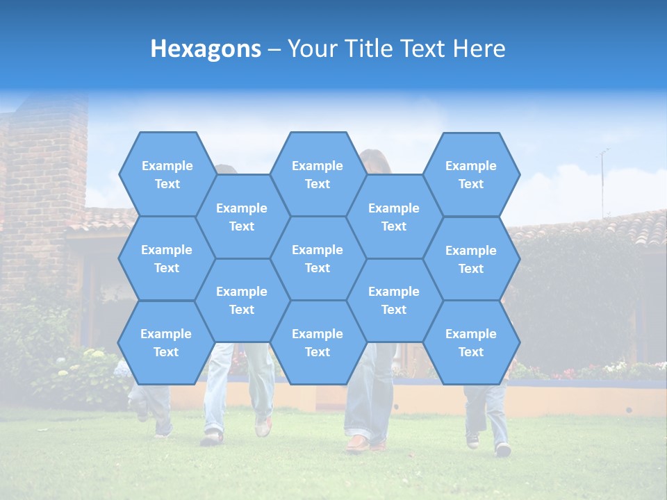 Happy Family Running And Having Fun Outdoors Smiling And Enjoying PowerPoint Template