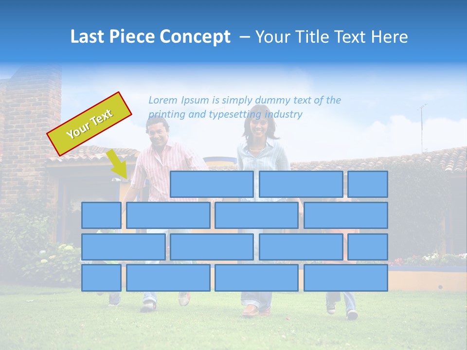 Happy Family Running And Having Fun Outdoors Smiling And Enjoying PowerPoint Template