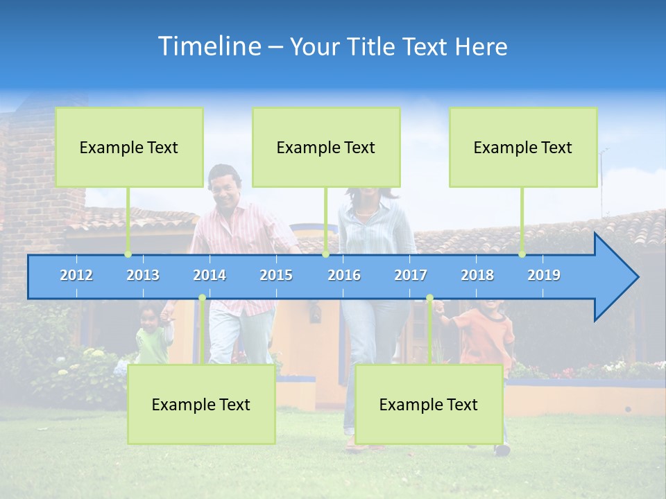 Happy Family Running And Having Fun Outdoors Smiling And Enjoying PowerPoint Template