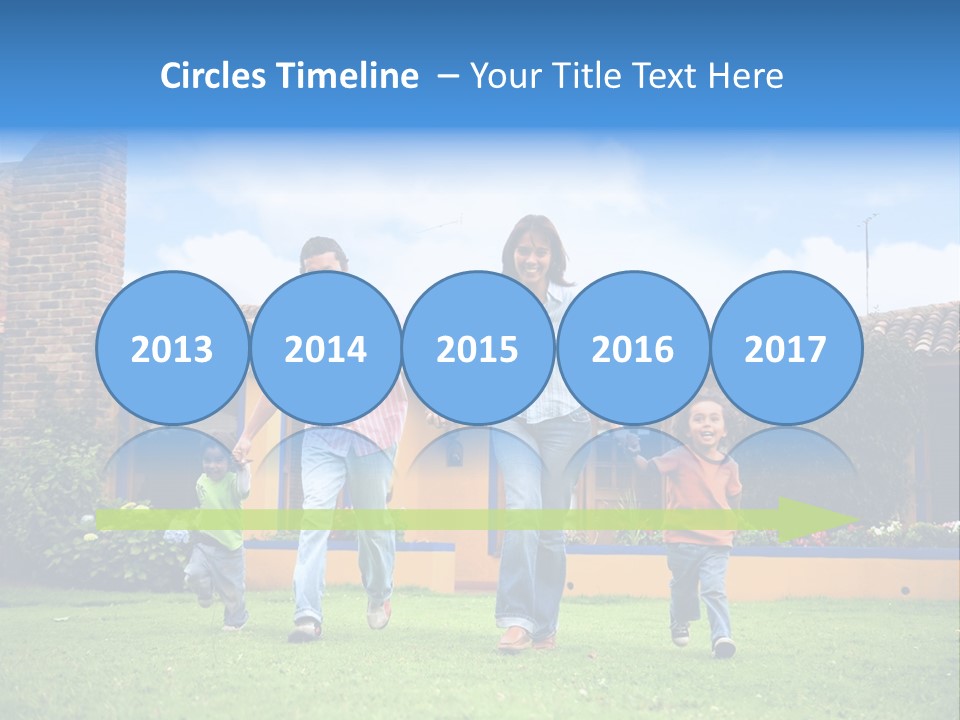 Happy Family Running And Having Fun Outdoors Smiling And Enjoying PowerPoint Template