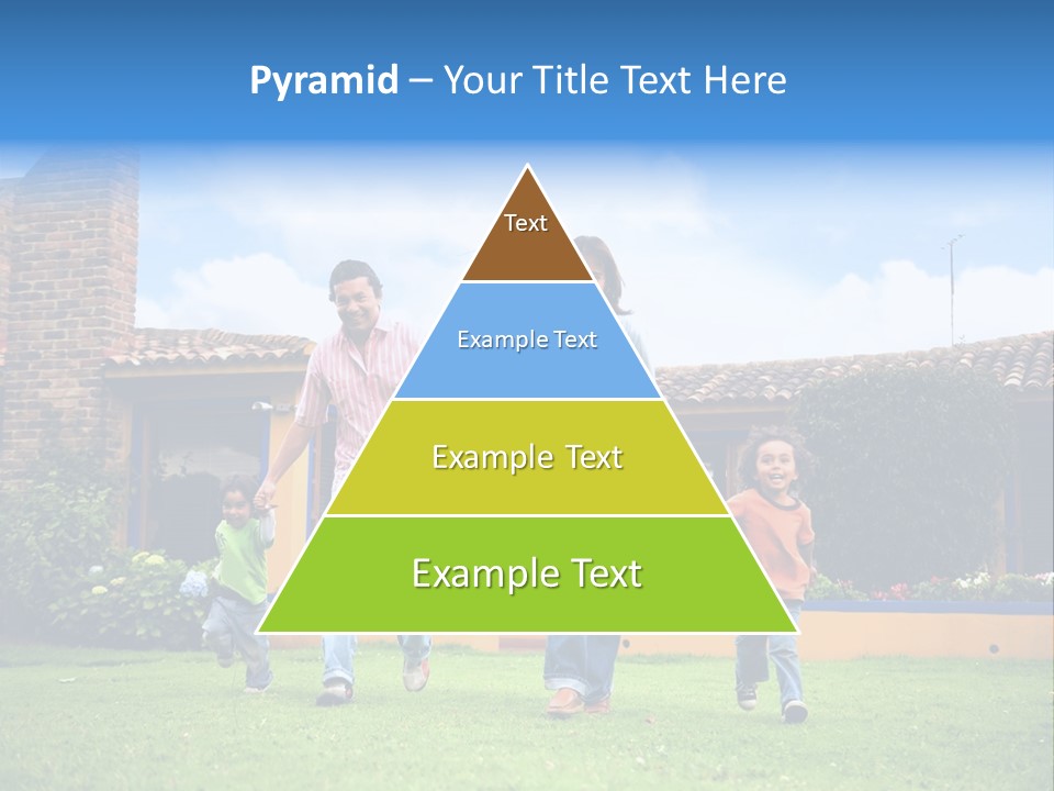 Happy Family Running And Having Fun Outdoors Smiling And Enjoying PowerPoint Template