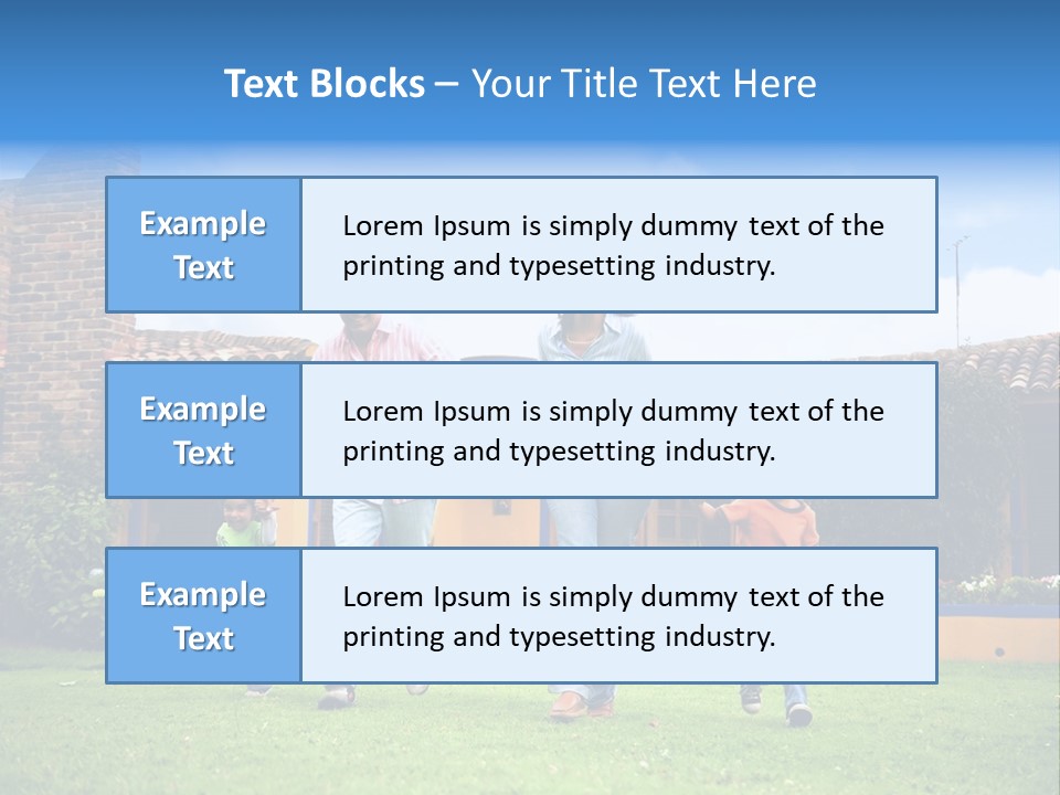 Happy Family Running And Having Fun Outdoors Smiling And Enjoying PowerPoint Template