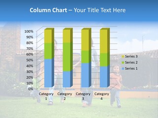 Happy Family Running And Having Fun Outdoors Smiling And Enjoying PowerPoint Template