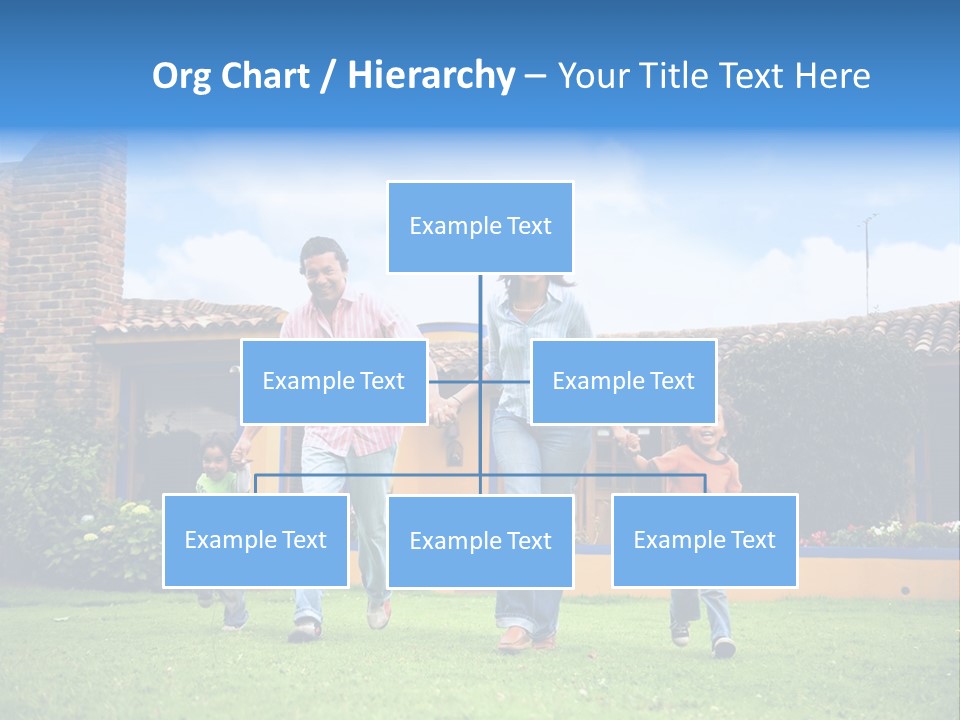 Happy Family Running And Having Fun Outdoors Smiling And Enjoying PowerPoint Template