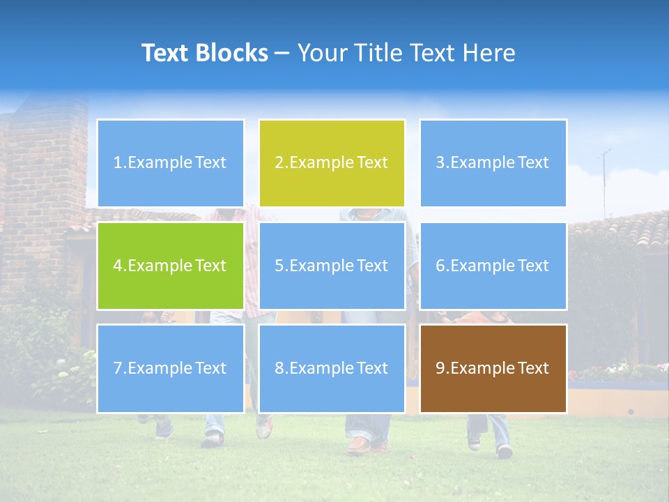 Happy Family Running And Having Fun Outdoors Smiling And Enjoying PowerPoint Template