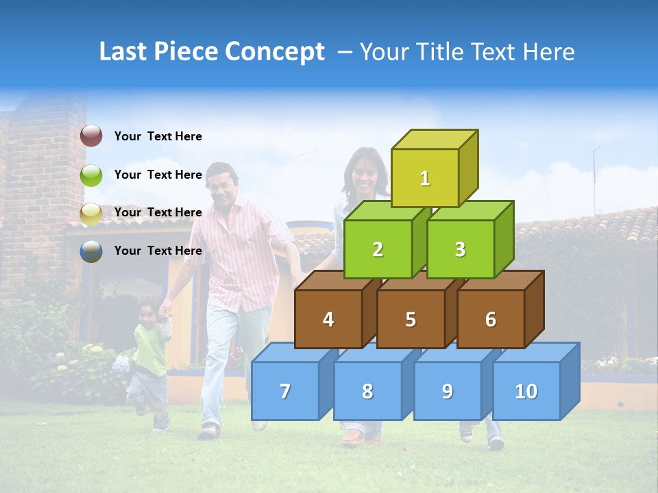 Happy Family Running And Having Fun Outdoors Smiling And Enjoying PowerPoint Template