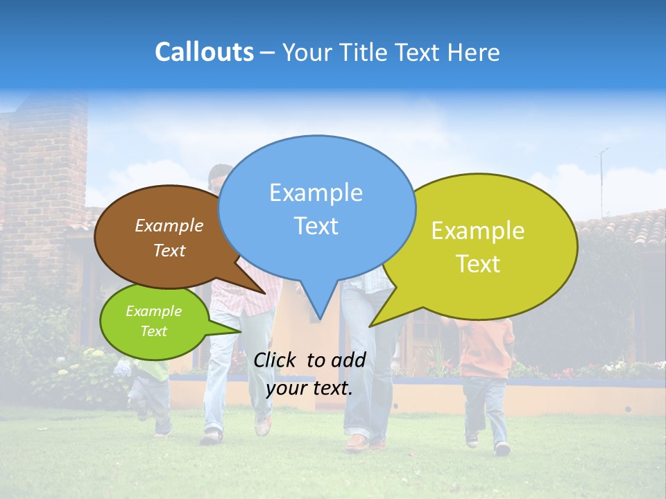 Happy Family Running And Having Fun Outdoors Smiling And Enjoying PowerPoint Template