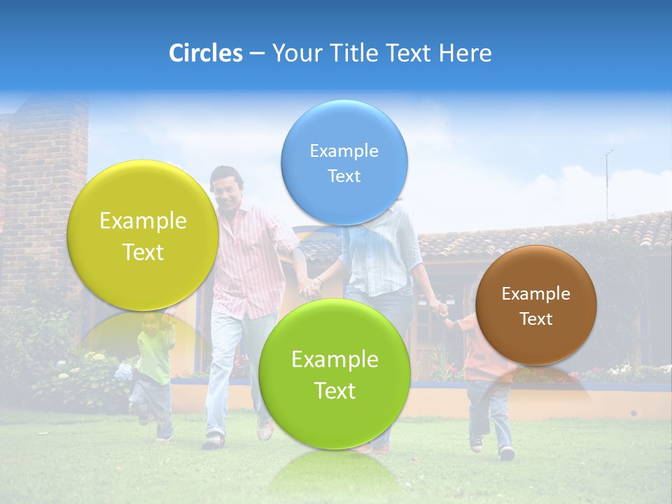 Happy Family Running And Having Fun Outdoors Smiling And Enjoying PowerPoint Template