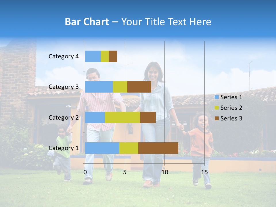 Happy Family Running And Having Fun Outdoors Smiling And Enjoying PowerPoint Template