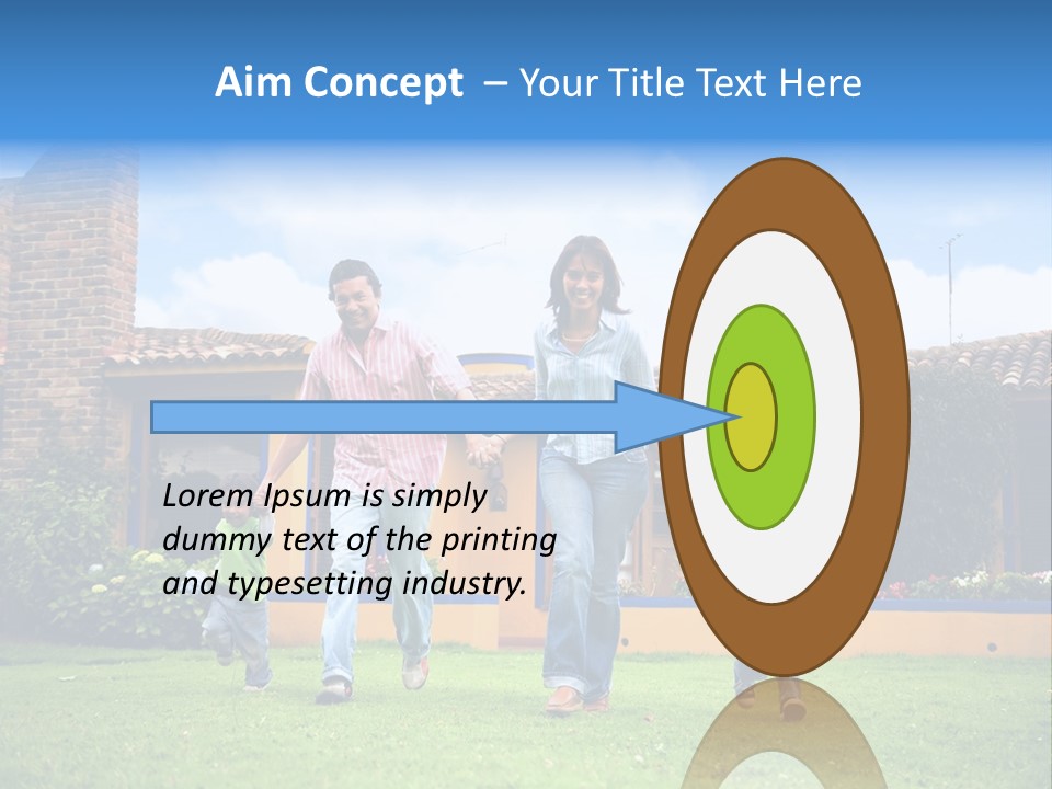 Happy Family Running And Having Fun Outdoors Smiling And Enjoying PowerPoint Template