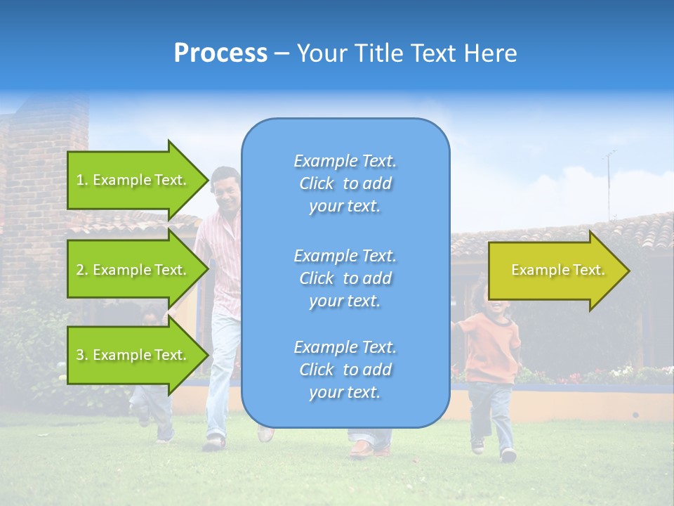 Happy Family Running And Having Fun Outdoors Smiling And Enjoying PowerPoint Template