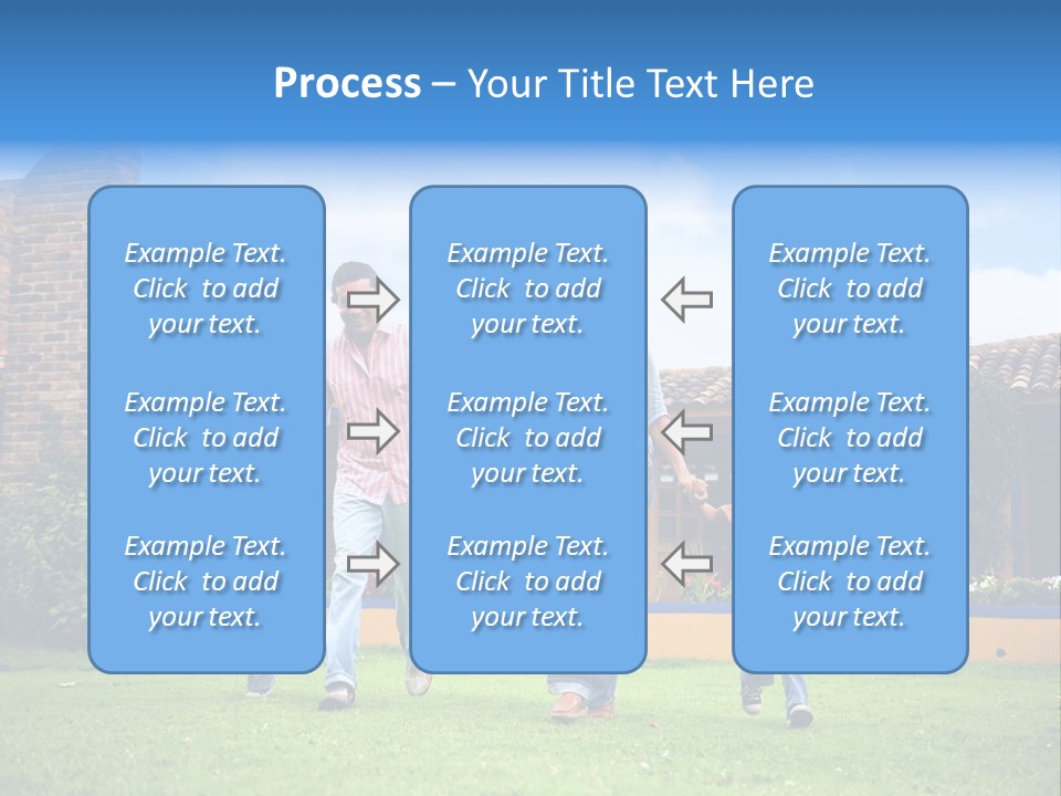 Happy Family Running And Having Fun Outdoors Smiling And Enjoying PowerPoint Template