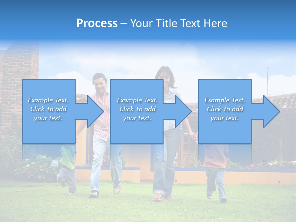 Happy Family Running And Having Fun Outdoors Smiling And Enjoying PowerPoint Template