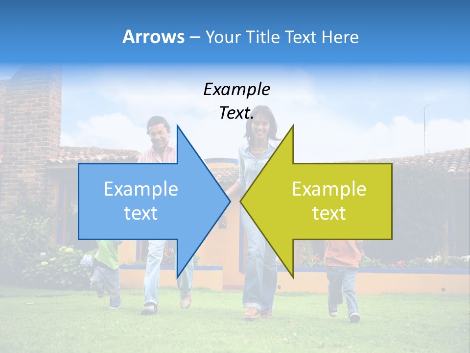 Happy Family Running And Having Fun Outdoors Smiling And Enjoying PowerPoint Template