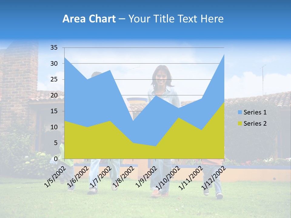 Happy Family Running And Having Fun Outdoors Smiling And Enjoying PowerPoint Template