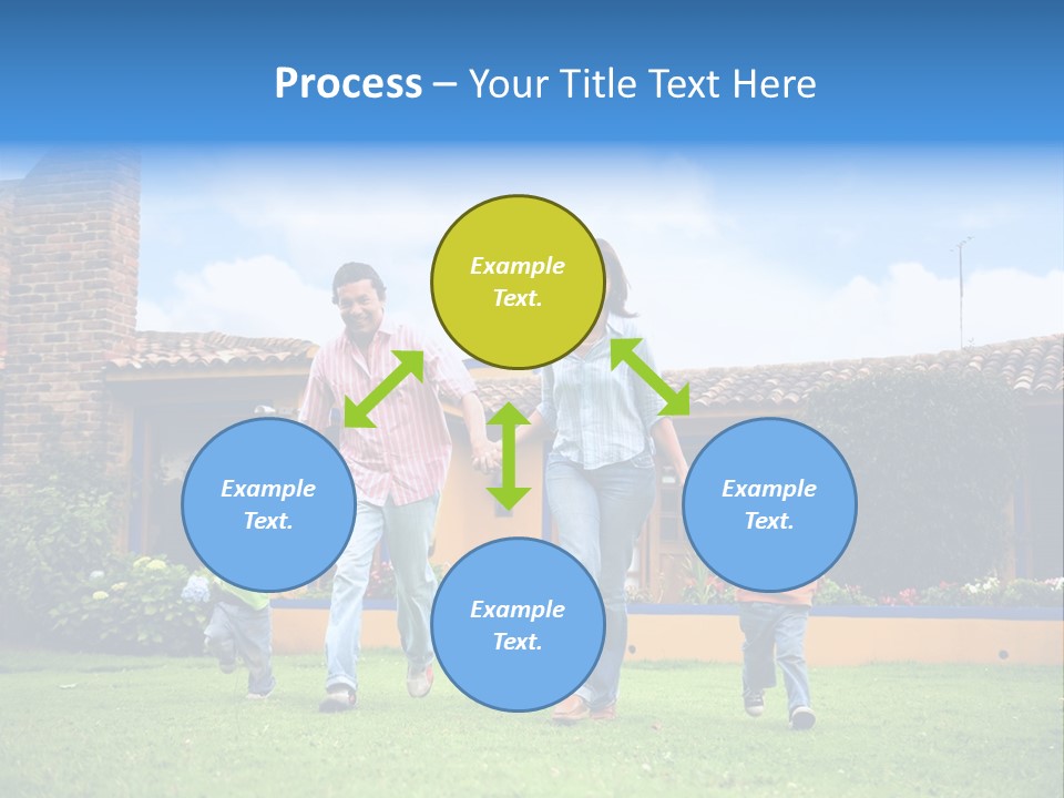 Happy Family Running And Having Fun Outdoors Smiling And Enjoying PowerPoint Template