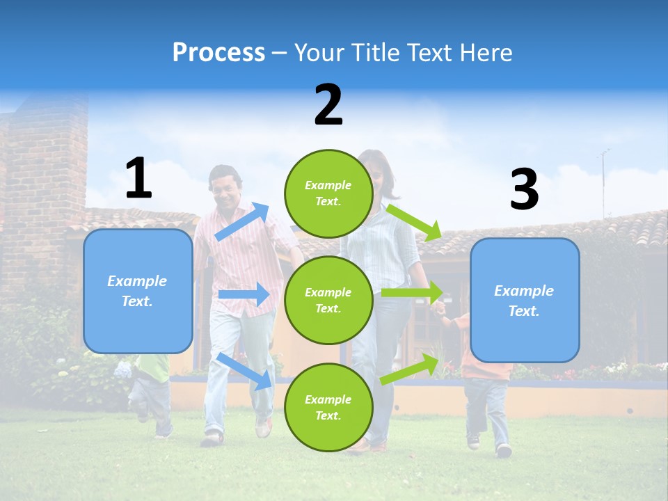 Happy Family Running And Having Fun Outdoors Smiling And Enjoying PowerPoint Template