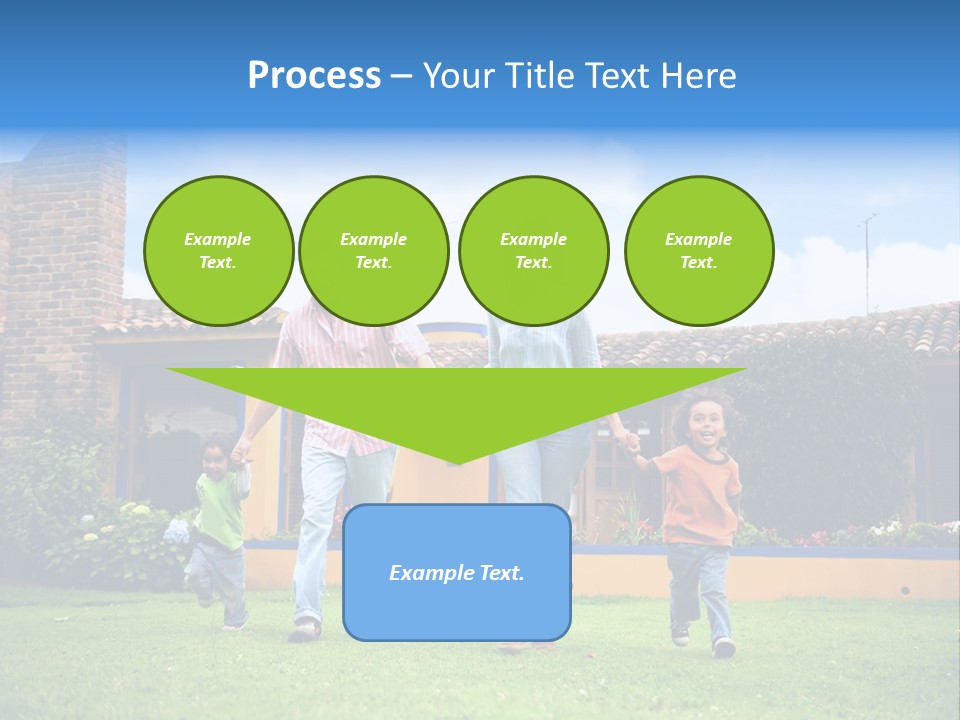 Happy Family Running And Having Fun Outdoors Smiling And Enjoying PowerPoint Template